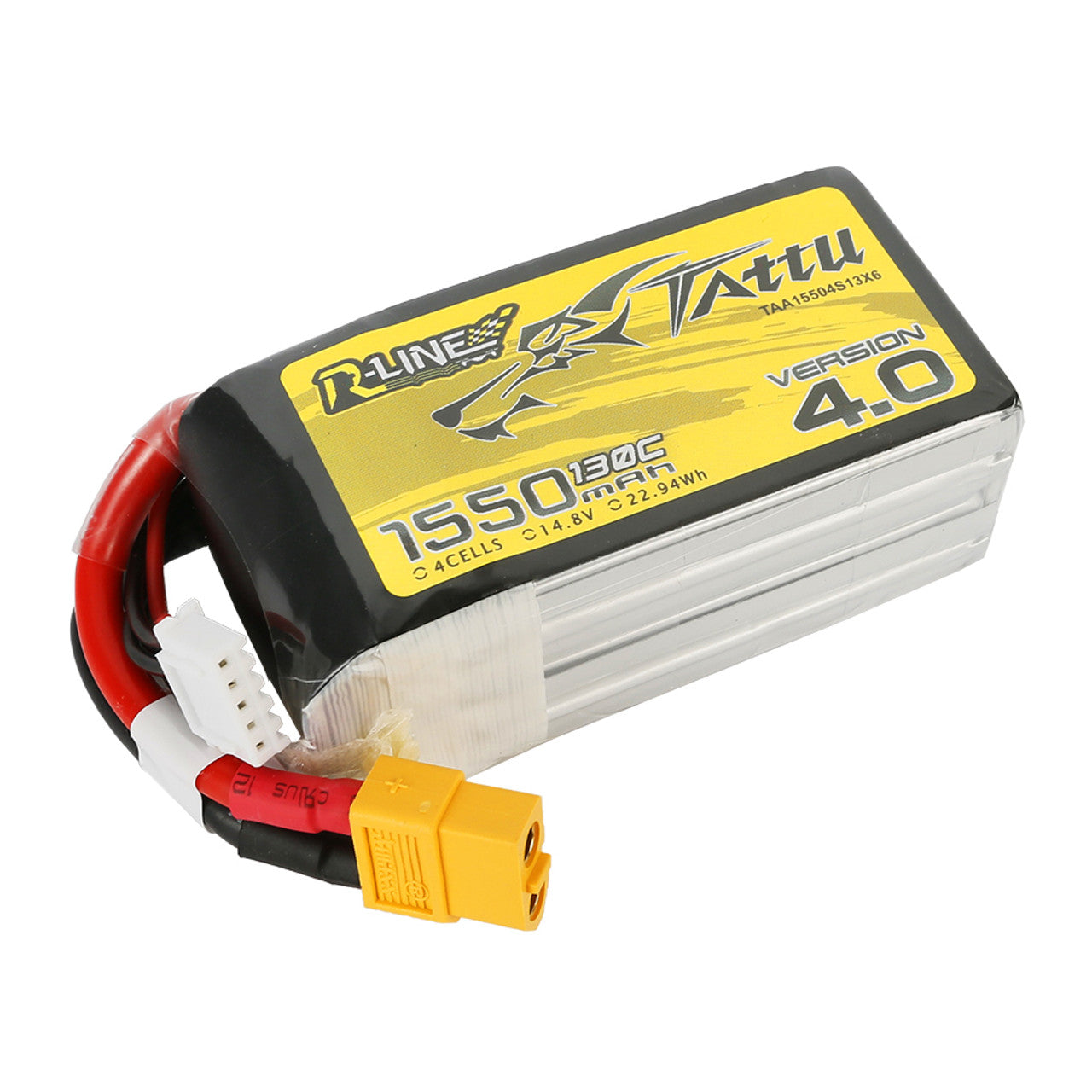 Tattu R-Line Version 4.0 1550mAh 4S 130C LiPo Battery.