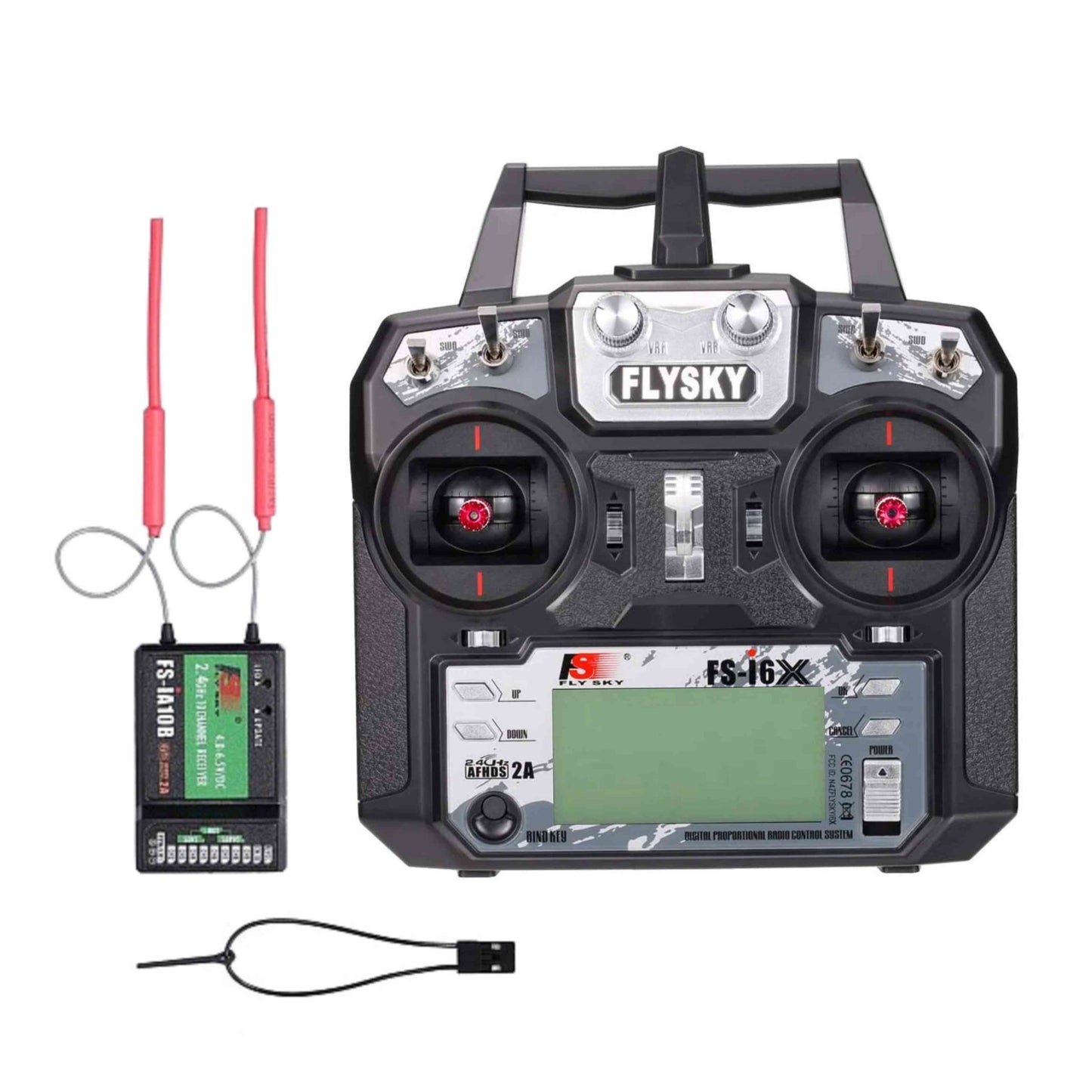 Flysky FS-i6X 2.4GHz 6CH AFHDS 2A Radio Transmitter With FS-iA10B 2.4GHz 10CH Receiver.