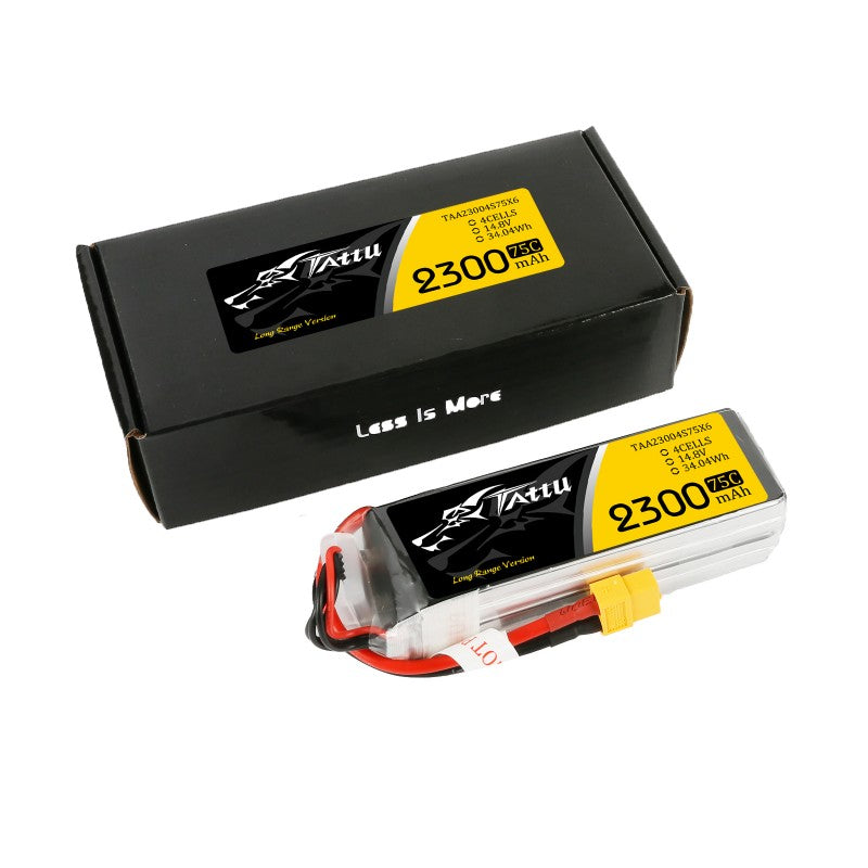 TATTU 2300mAh 11.1V 75C 3S1P Lipo Battery.